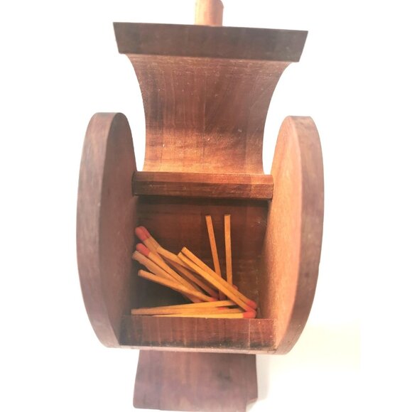 Custom Storage Compartment Made of Wood Rare Vintage - Picture 6 of 10